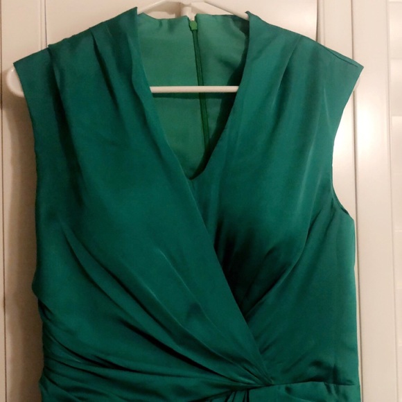 Emerald green silk dress - Picture 5 of 5